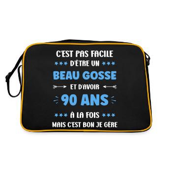 90 ANS - Sac Retro - noir/or - Dos