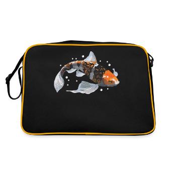 Koi Fish Koi Nishikigoi Gift - Retro Bag - black/gold - Back