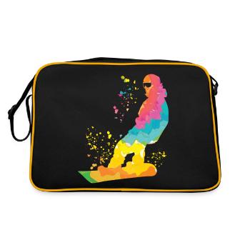 Snowboarder Snowboarding Snowboard - Retro Bag - black/gold - Back