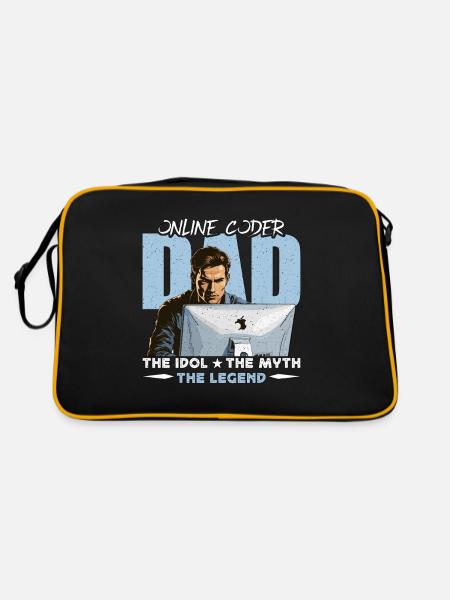 Online Coder Dad The Idol The Myth The Developer - Retro Bag - black/gold - Back