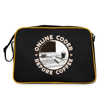 Online Coder Before Coffee Developer Coffee Lover - Retro Bag - black/gold - Back