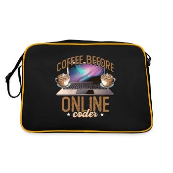 Online Coder Coffee Before Programmer Coffee Lover - Retro Bag - black/gold - Back