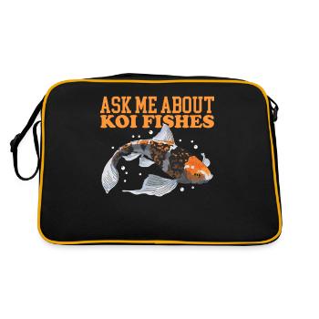 Koi Fish Koi Nishikigoi Gifts - Retro Bag - black/gold - Back