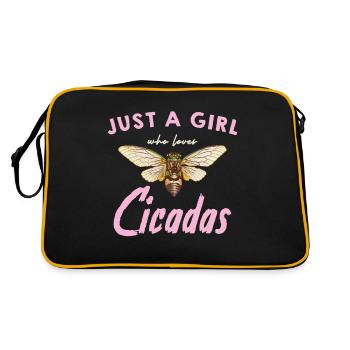 Une fille qui aime les cigales motif papillon - Sac Retro - noir/or - Dos