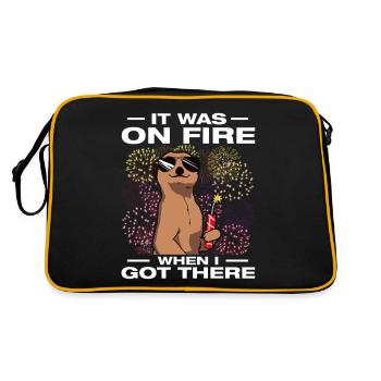 It was on fire: pyrotechnicians, firecrackers, fireworks - Retro Bag - black/gold - Back