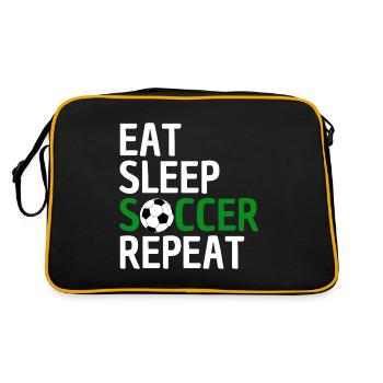 Lustiger Fußball Spruch Fußballteam - Retro Tasche - Schwarz/Gold - Hinten