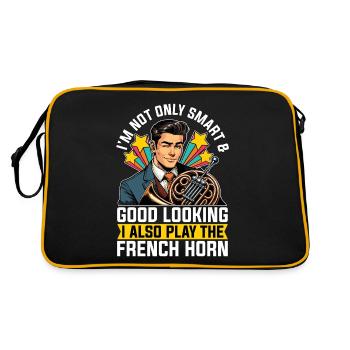 French Horn I'm Not Only Smart Brass Band Musician - Retro Tasche - Schwarz/Gold - Hinten