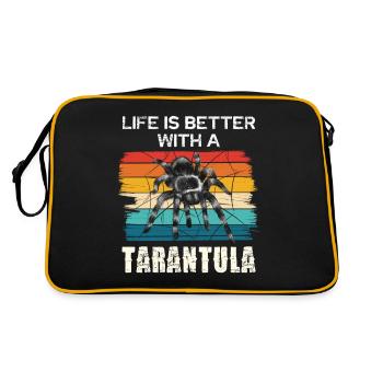 La vie est meilleure avec une tarentule - Sac Retro - noir/or - Dos