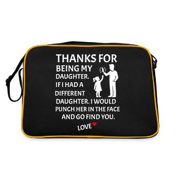 Thank you for being my daughter, father-daughter - Retro Bag - black/gold - Back