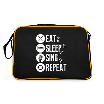 Eat Sleep Sing Repeat Singing Singer - Retro Bag - black/gold - Back
