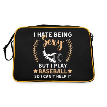 Lustiger Baseball Spruch Baseballteam - Retro Tasche - Schwarz/Gold - Hinten