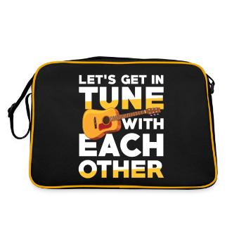 Let's be in harmony with each other with guitar - Retro Bag - black/gold - Back