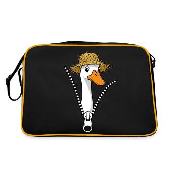 Canard coureur avec chapeau de paille Drôles de canards - Sac Retro - noir/or - Dos