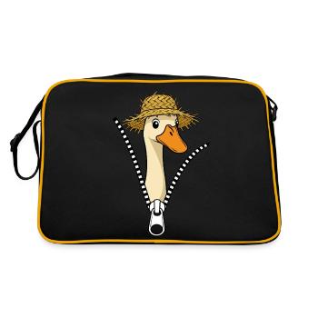 Canard de course avec noix de paille qui se zippe à travers la fermeture éclair - Sac Retro - noir/or - Dos