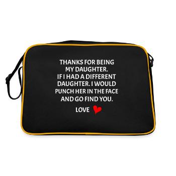 Thank you for being my daughter, father-daughter - Retro Bag - black/gold - Back