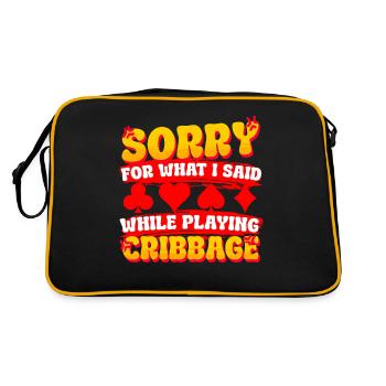 Désolé pour ce que j’ai dit en jouant au cribbage - Sac Retro - noir/or - Dos