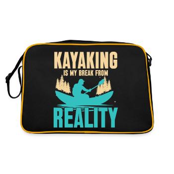 Kajakfahren - Retro Tasche - Schwarz/Gold - Hinten