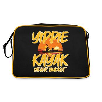 Kajakfahren - Retro Tasche - Schwarz/Gold - Hinten