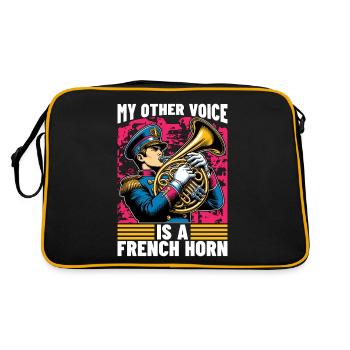 Cor français Mon autre voix est un instrument en cuivre - Sac Retro - noir/or - Dos