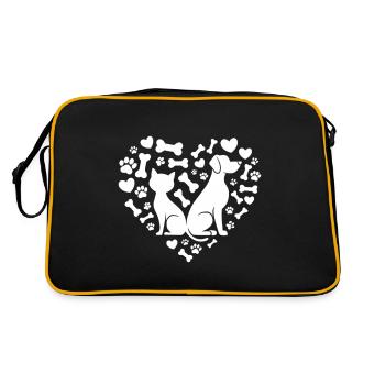 Dogs and Cats Love Design - Retro Bag - black/gold - Back
