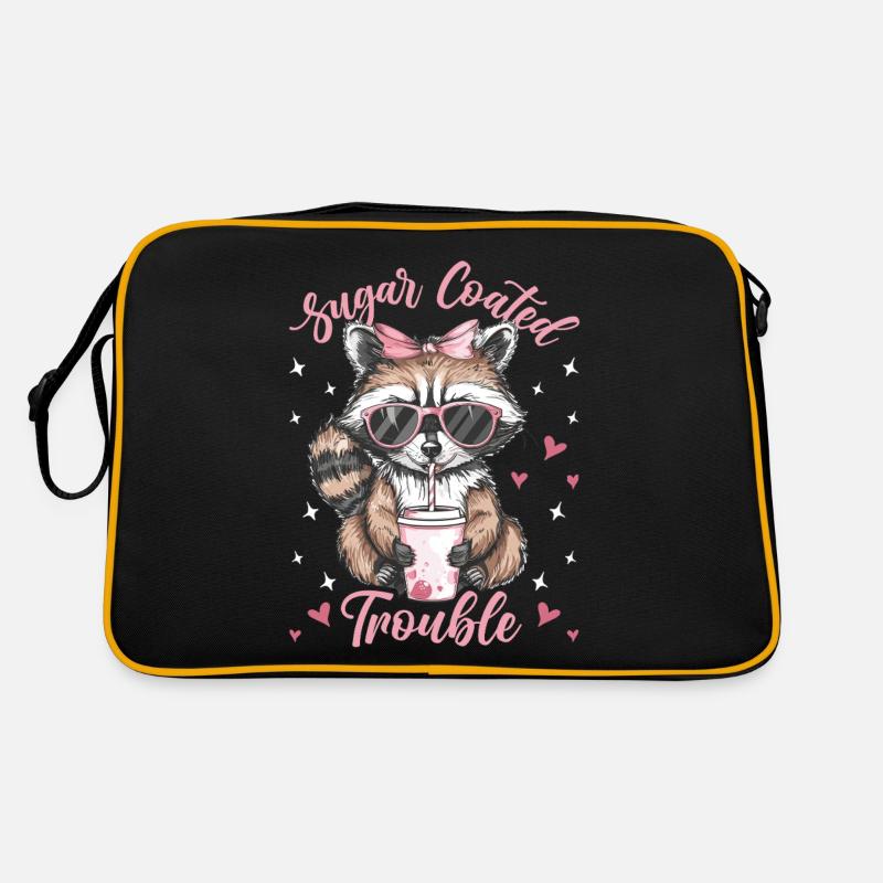 Drôle mignon raton laveur sauvage Mème Sac Retro