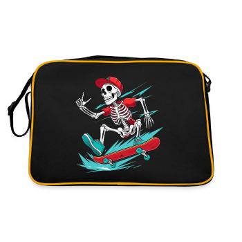 Skateboarder Skeleton, Skateboarder - Retro Bag - black/gold - Back