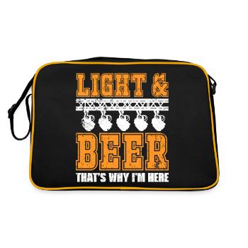 Light & Beer Humorous Design - Retro Bag - black/gold - Back