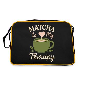 Matcha Aesthetic Latte Soft Girl Tea Over Coffee - Retro Bag - black/gold - Back