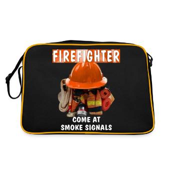 FIREFIGHTER COME AT SMOKE SIGNALS - Retro Bag - black/gold - Back