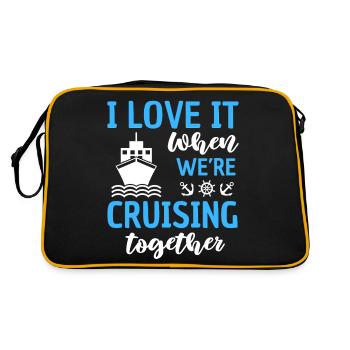 Kreuzfahrt Reise Zusammen Schiffsreise - Retro Tasche - Schwarz/Gold - Hinten