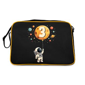 Astronaute mignon 3ème anniversaire garçon espace - Sac Retro - noir/or - Dos