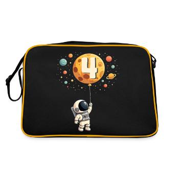 Astronaute mignon 4e anniversaire garçon espace - Sac Retro - noir/or - Dos