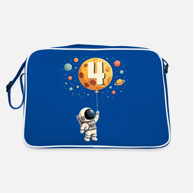 Cute Astronaut 4th Birthday Boy Outer Space Retro Bag