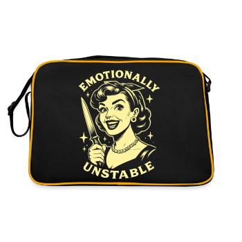 Émotionnellement instable Rétro Humour Graphique - Sac Retro - noir/or - Dos