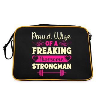 Motivation de remise en forme Fière épouse d’un homme fort génial - Sac Retro - noir/or - Dos