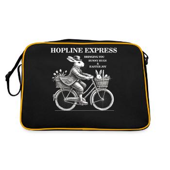 Pâques Rétro HOPLINE EXPRESS Lapin Câlins Vintage - Sac Retro - noir/or - Dos