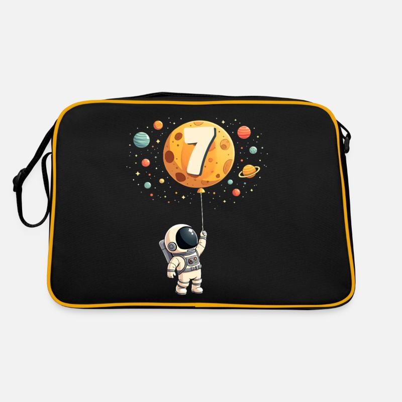 Astronaute mignon 7ème anniversaire garçon espace Sac Retro