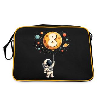 Astronaute mignon 8e anniversaire garçon espace extra-atmosphérique - Sac Retro - noir/or - Dos