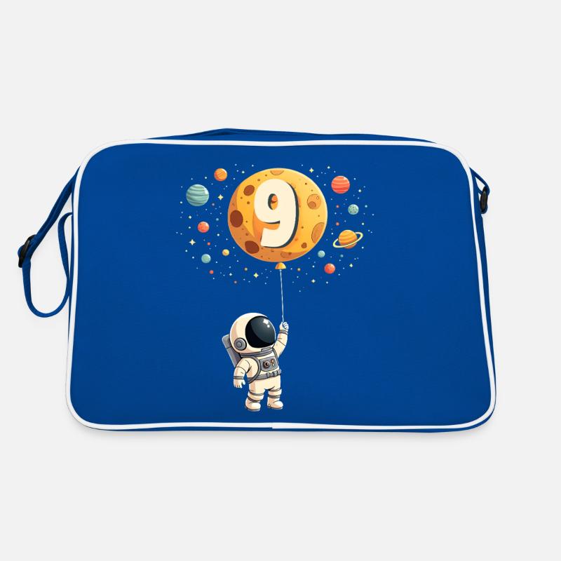 Niedliche Astronaut 9. Geburtstag Junge Weltraum Retro Tasche