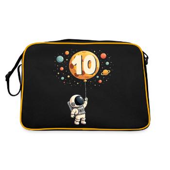 Astronaute mignon 10e anniversaire garçon espace - Sac Retro - noir/or - Dos