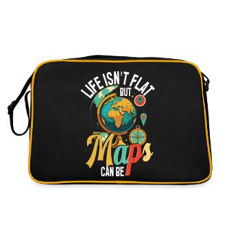 Geographic Information Systems Life Isn't Flat - Retro Bag - black/gold - Back