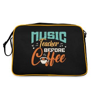 Music Teacher Before Coffee Composer Coffee Lover - Retro Tasche - Schwarz/Gold - Hinten