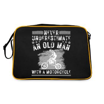 Old biker grandpa motorcyclist - Retro Bag - black/gold - Back