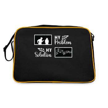 Music Teacher My Problem My Pictogram Mom Dad - Retro Tasche - Schwarz/Gold - Hinten