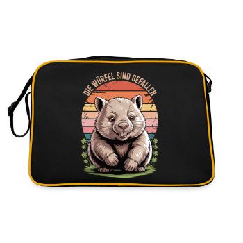 Die Würfel sind gefallen – Wombat - Retro Tasche - Schwarz/Gold - Hinten