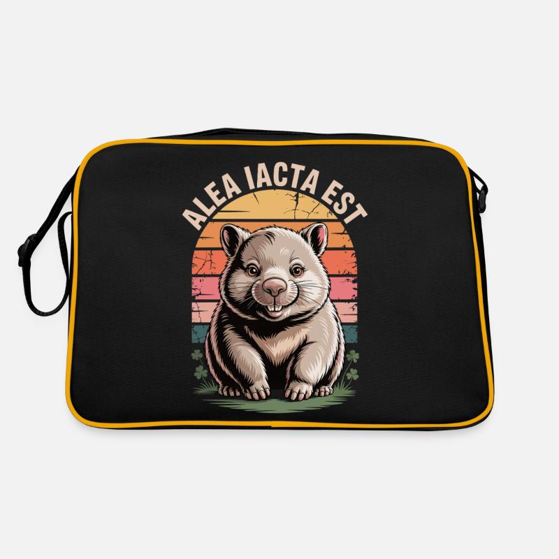 Alea iacta est Wombat - Retro Tasche - Schwarz/Gold