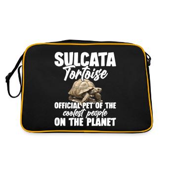 Tortue Sulcata Animal de compagnie officiel du plus cool - Sac Retro - noir/or - Dos