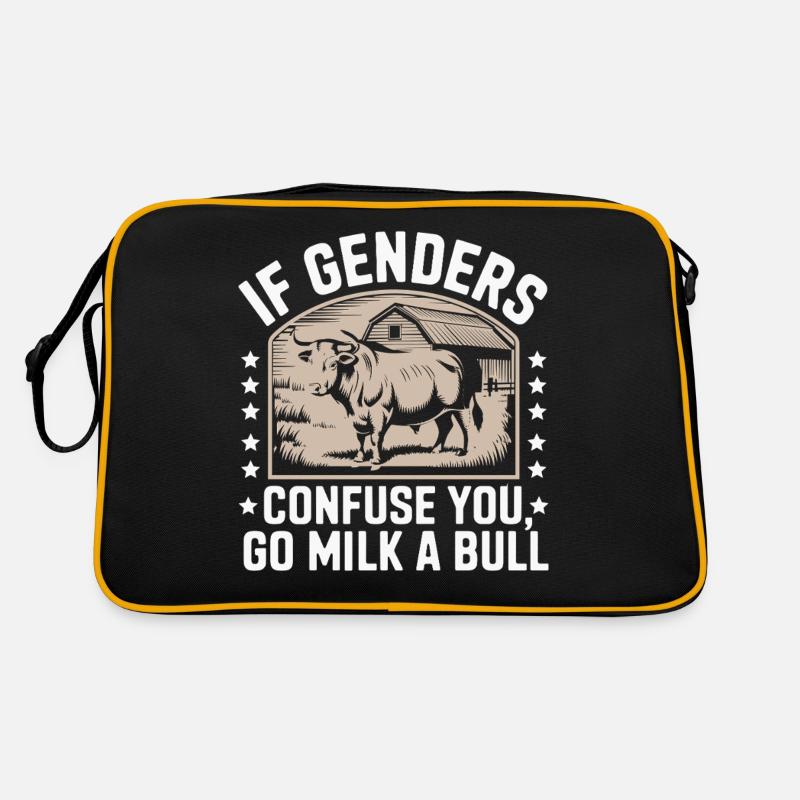 Wenn Geschlechter Verwirren, Melke Einen Stier Retro Tasche