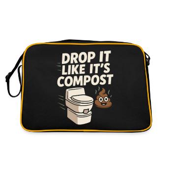 Compostage Toilette Vie Eco Humour Hors Réseau Salle de bain - Sac Retro - noir/or - Dos