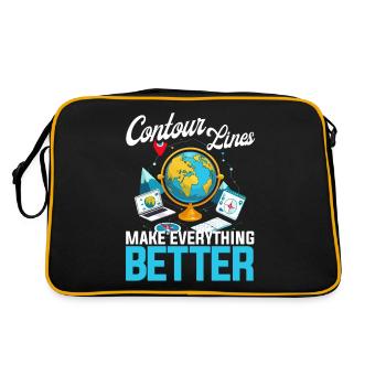 Geographic Information Systems Contur Lines - Retro Bag - black/gold - Back
